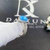 Custom Jewelry Van Cleef & Arpels Perlée couleurs ring 18K white gold and Turquoise VCARP4DQ00
