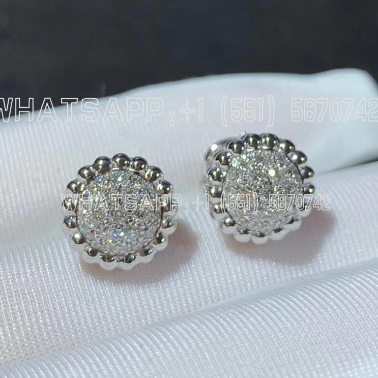 Custom Jewelry Van Cleef & Arpels Perlée diamonds earrings 18K white gold and Diamond VCARO9PF00