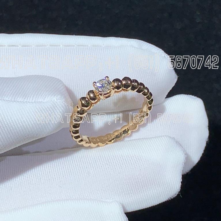 Custom Jewelry Van Cleef & Arpels Perlée pearls of gold ring, 18K Rose Gold and 0.5ct Diamonds ring VCARO1VJ00