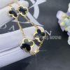 Custom Jewelry Van Cleef & Arpels Pure Alhambra bracelet 4 motifs Onyx and  Yellow gold VCARB13400