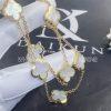 Custom Jewelry Van Cleef & Arpels Pure Alhambra necklace, 9 motifs Yellow gold, Mother-of-pearl VCARA37800