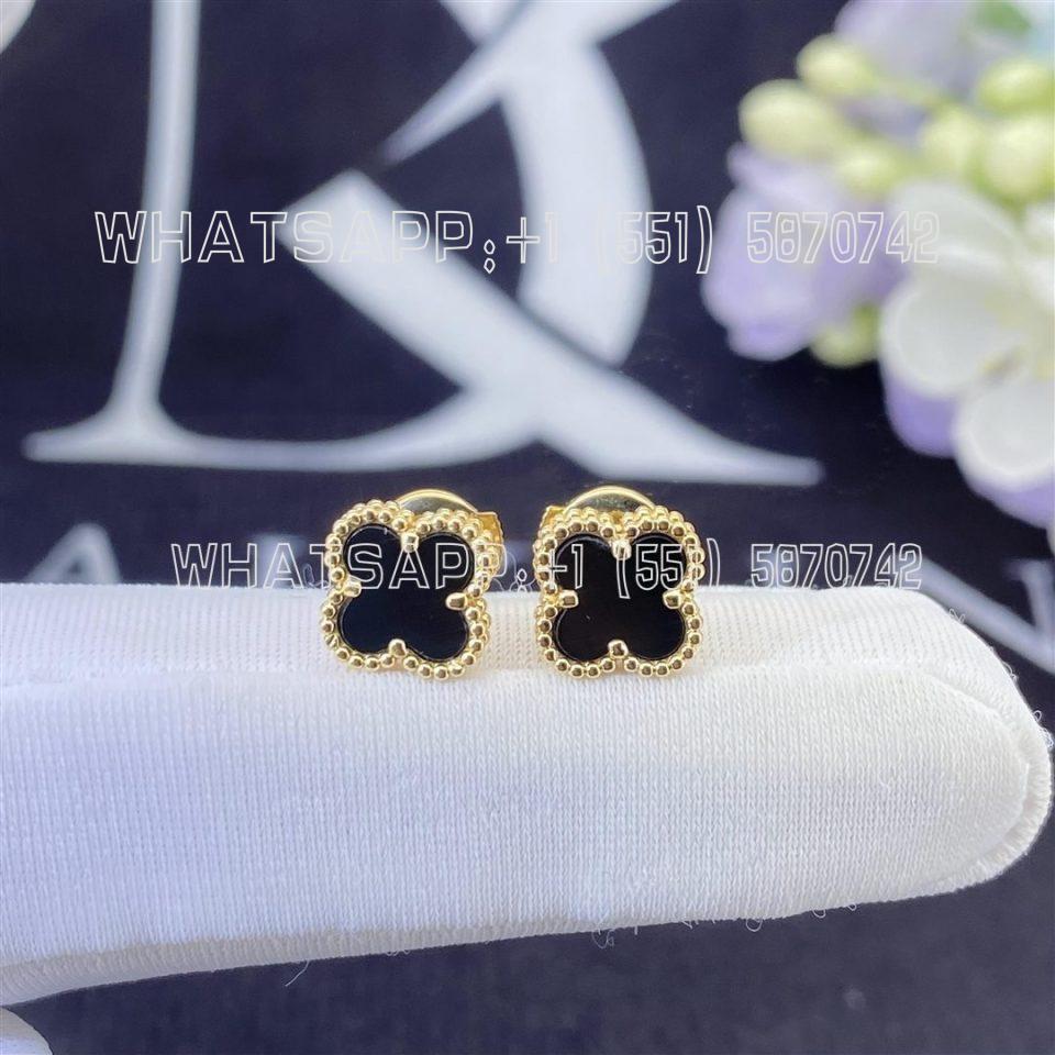 Custom Jewelry Van Cleef & Arpels Sweet Alhambra earstuds 18K yellow gold and Onyx VCARA44900