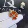 Custom Jewelry Van Cleef & Arpels Sweet Alhambra effeuillage ring 18K rose gold, Carnelian and Diamond VCARN5P600