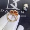 Custom Jewelry Van Cleef & Arpels Sweet Alhambra effeuillage ring 18K rose gold, Carnelian and Diamond VCARN5P600