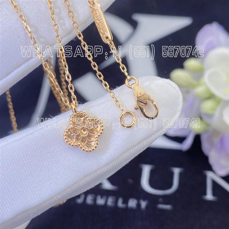 Custom Jewelry Van Cleef & Arpels Sweet Alhambra pendant 18K Rose Gold and Diamond