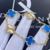 Custom Jewelry Van Cleef & Arpels Vintage Alhambra bracelet 5 motifs in Guilloché Yellow gold and Agate bracelet
