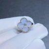 Custom Jewelry Van Cleef & Arpels Vintage Alhambra Ring Chalcedony White Gold and Diamonds Ring