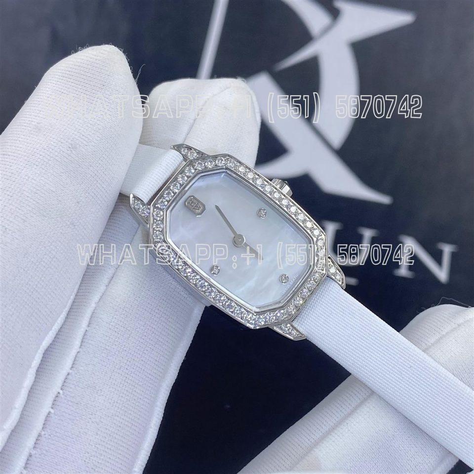 Custom Watches Harry Winston Emerald Collection 18K white gold and white mother-of-pearl Dial Quartz Watch EMEQHM18WW010