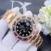 Custom Watches Rolex GMT-Master II M126755SARU-0003 40mm 18K Everose Gold Black Dial