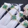 Custom Jewelry Van Cleef & Arpels Vintage Alhambra bracelet 5 motifs in 18K yellow gold and Malachite VCARL80900