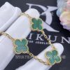 Custom Jewelry Van Cleef & Arpels Vintage Alhambra bracelet 5 motifs in 18K yellow gold and Malachite VCARL80900