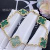 Custom Jewelry Van Cleef & Arpels Vintage Alhambra bracelet 5 motifs in 18K yellow gold and Malachite VCARL80900