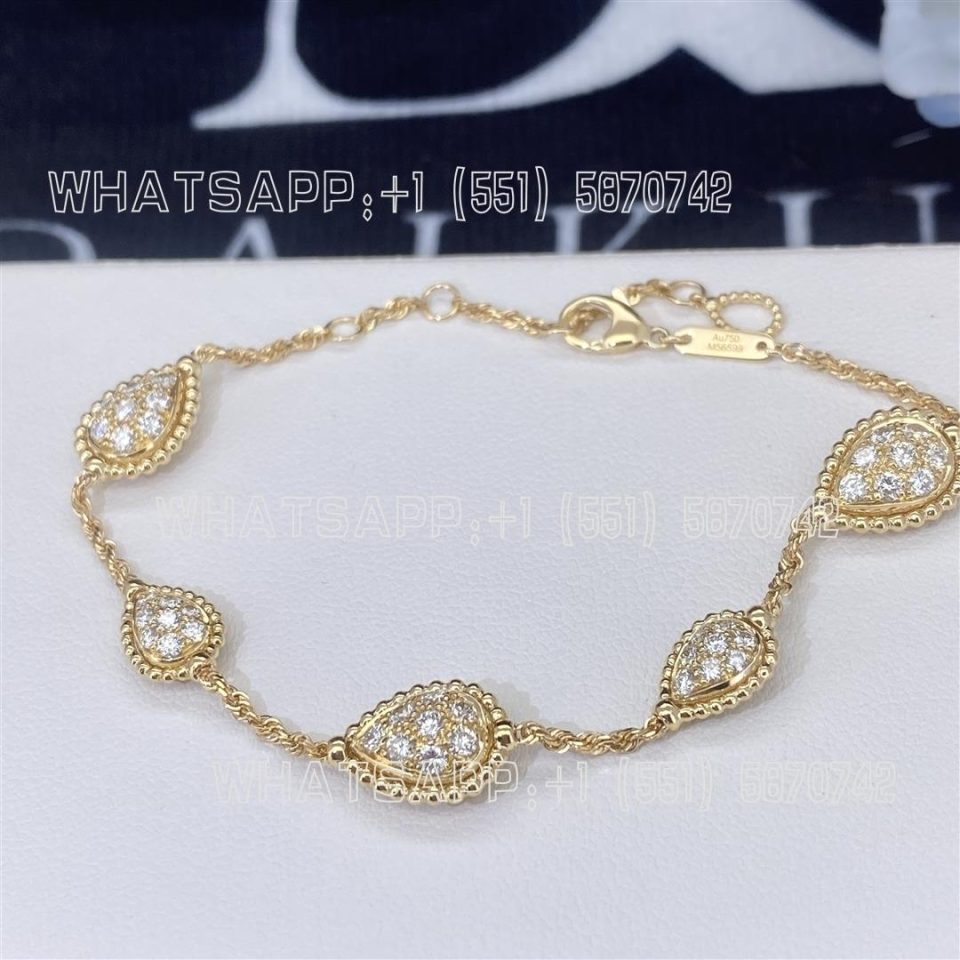 Custom Jewelry Boucheron Serpent Bohème Bracelet, 5 Motifs 18k Yellow Gold and Diamonds JBT00869