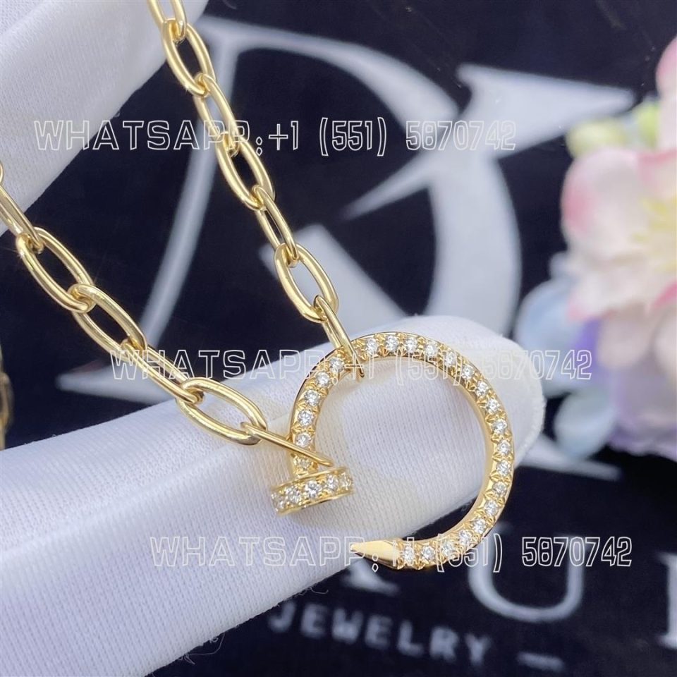 Custom Jewelry Cartier Juste un Clou necklace, 18k Yellow Gold set with diamonds N7413500