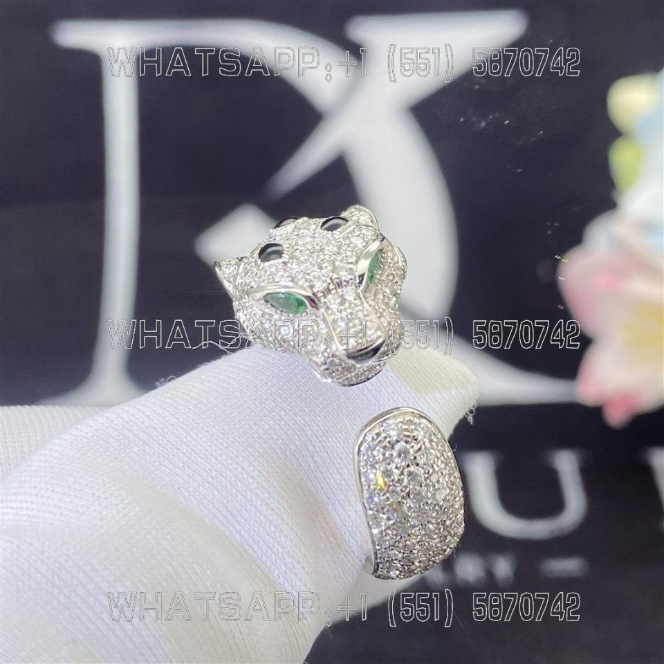 Custom Jewelry Cartier Panthère de Cartier ring, 18K white gold and set with Diamonds N4767800