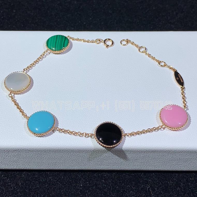 Custom Jewelry Dior Rose Des Vents Bracelet Pink and Yellow Gold JRDV95069