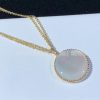 Custom Jewelry Dior Rose Des Vents Medallion Necklace Yellow Gold and Mother-of-pearl Necklace