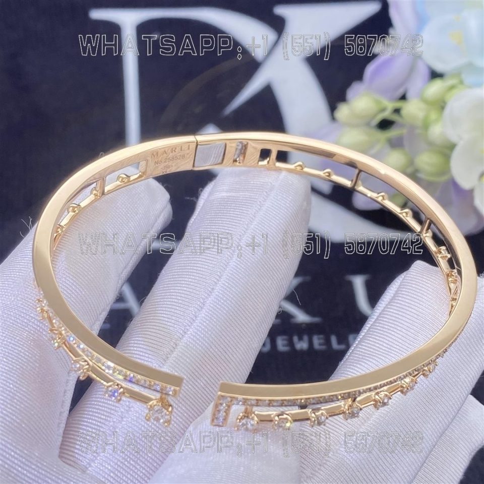 Custom Jewelry Marli Avenues Open Hinged Bracelet In Rose Gold AVEN-B2