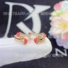 Custom Jewelry Marli Cleo Diamond Huggie Earrings In Rose Gold Pink Coral CLEO-E20