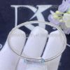 Custom Jewelry Marli Cleo Diamond Slim Slip-On Bracelet In White Gold Sea Blue Chalcedony CLEO-B1