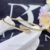 Custom Jewelry Marli Cleo Diamond Slim Slip-On Bracelet In Yellow Gold White Chalcedony CLEO-B1