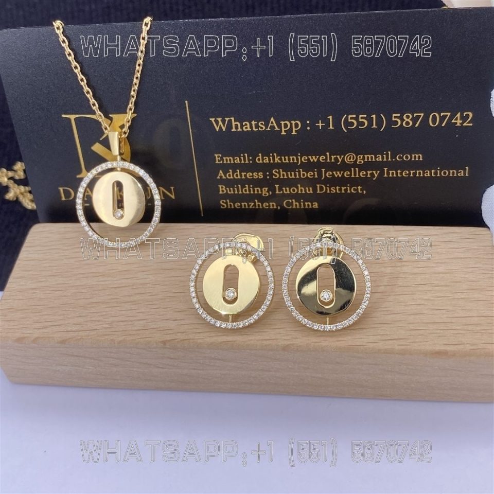 Custom Jewelry Messika Lucky Move Stud Earrings Yellow Gold For Her Diamond Earrings 11571-YG