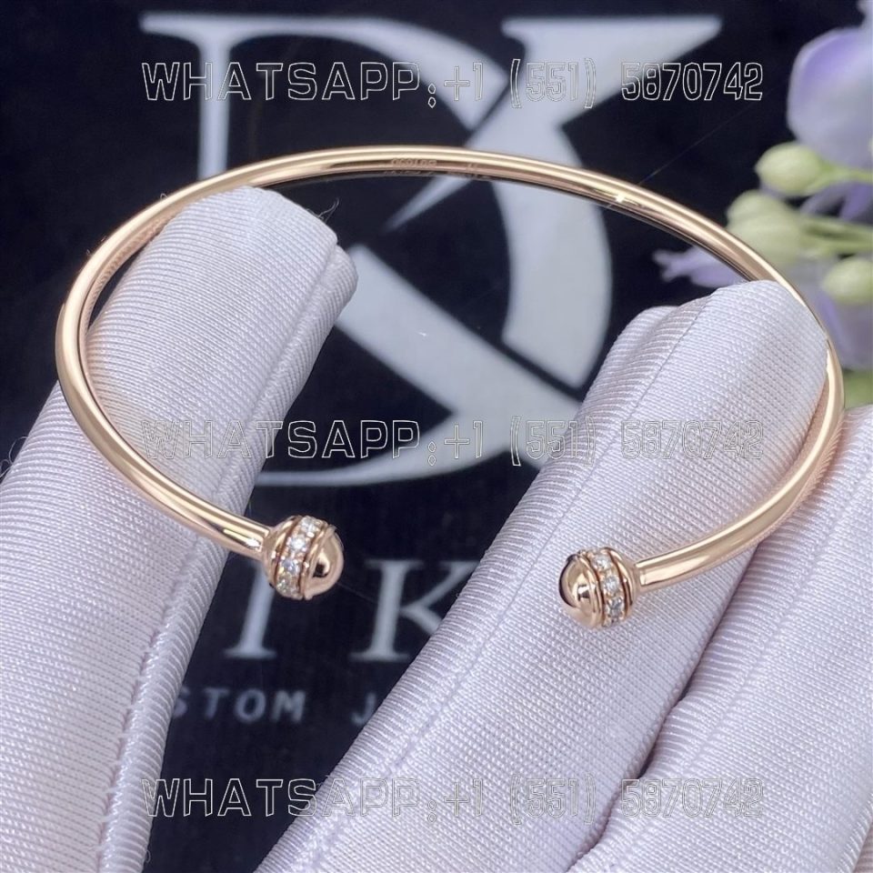 Custom Jewelry Piaget Possession bangle bracelet in 18K rose gold set with diamonds G36PQ100