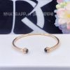 Custom Jewelry Piaget Possession open bangle bracelet in 18K rose gold with 2 onyx G36PC200