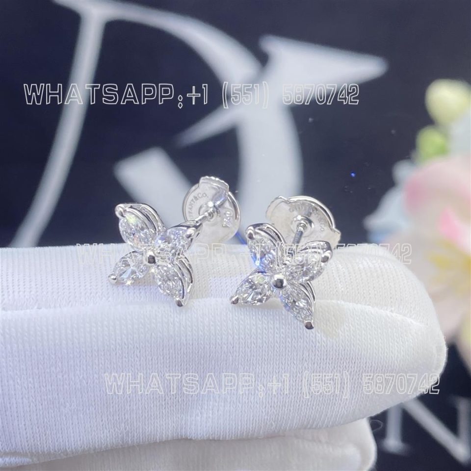 Custom Jewelry Tiffany Victoria™ Earrings medium Platinum with marquise diamonds 60132211