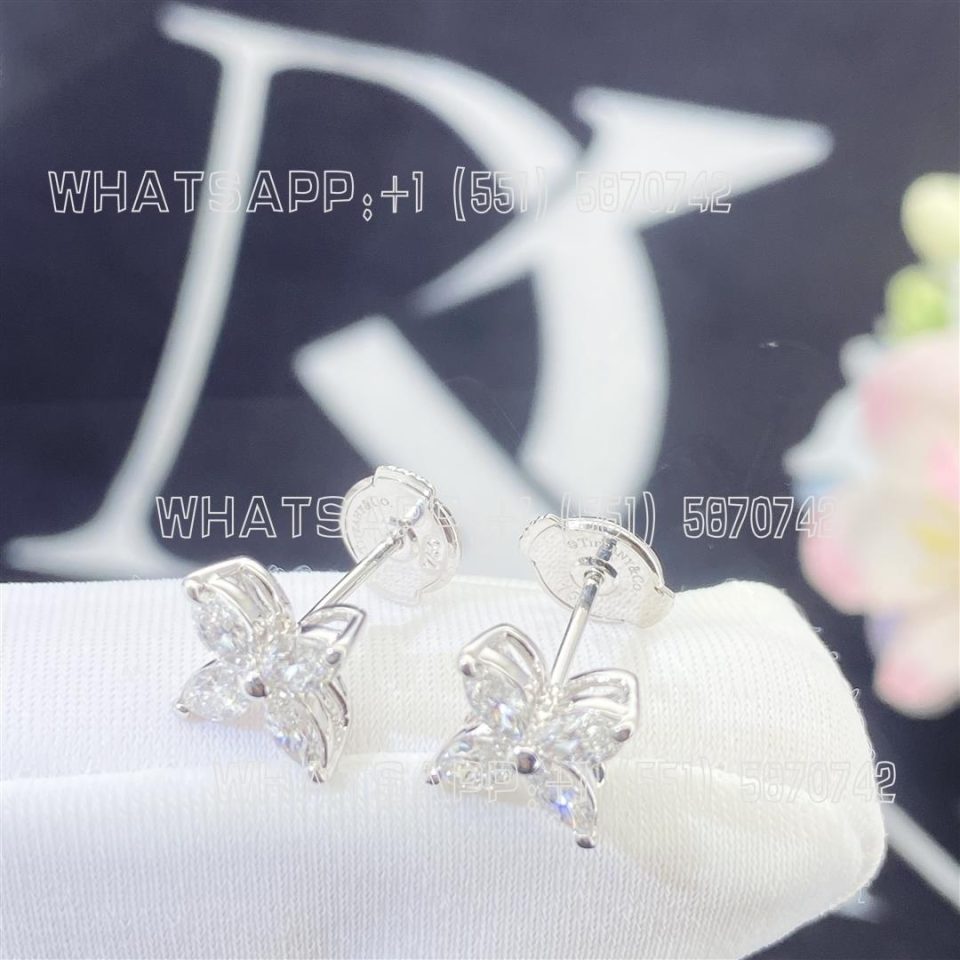 Custom Jewelry Tiffany Victoria™ Earrings medium Platinum with marquise diamonds 60132211