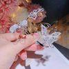 Custom Jewelry Van Cleef & Arpels Butterfly Hinged Bangle Cuff Bracelet Diamond 18K White Gold
