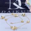 Custom Jewelry Van Cleef & Arpels Frivole necklace, 9 flowers 18K yellow gold and Diamond VCARD31500