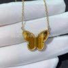 Custom Jewelry Van Cleef & Arpels Lucky Alhambra butterfly pendant 18K yellow gold, Tiger Eye VCARD98500