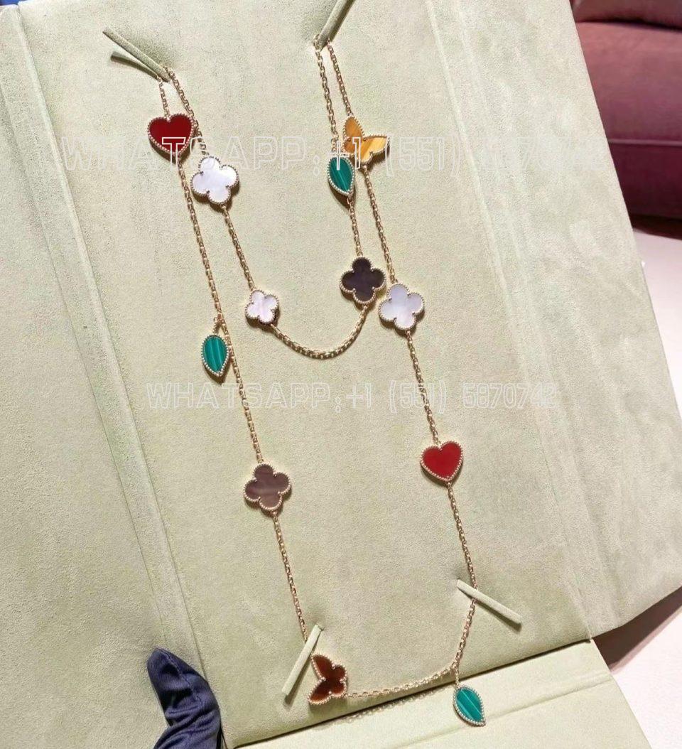 Custom Jewelry Van Cleef & Arpels Lucky Alhambra long necklace, 12 motifs 88cm VCARD80100