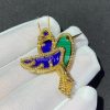 Custom Jewelry Van Cleef & Arpels Lucky Animals Hummingbird Clip Yellow Gold, Lapis Lazuli and Malachite VCARP2B000