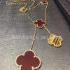 Custom Jewelry Van Cleef & Arpels Magic Alhambra 6 motifs necklace, Yellow gold, Carnelian and Tiger Eye VCARN5JP00