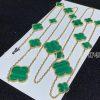 Custom Jewelry Van Cleef & Arpels Magic Alhambra long necklace 16 motifs 18K yellow gold, Malachite VCARO2AF00