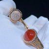 Custom Jewelry Van Cleef & Arpels Perlée couleurs bracelet medium model 18K rose gold, Carnelian and Diamond VCARP27400