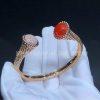 Custom Jewelry Van Cleef & Arpels Perlée couleurs bracelet medium model 18K rose gold, Carnelian and Diamond VCARP27400