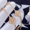 Custom Jewelry Van Cleef & Arpels Vintage Alhambra bracelet, 5 motifs 18K rose gold, Diamond and gray Mother-of-pearl VCARP2R100