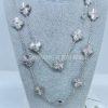 Custom Jewelry Van Cleef & Arpels Vintage Alhambra long necklace, 20 motifs guilloché rhodium plated 18K white gold VCARP9XH00