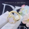 Custom Jewelry Van Cleef & Arpels Vintage Alhambra ring 18k Yellow gold mother-of-pearl