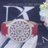 Custom Watches Graff Classic Butterfly Watch Diamond-set Ruby Dial, White Gold and Red Alligator Strap-38mm