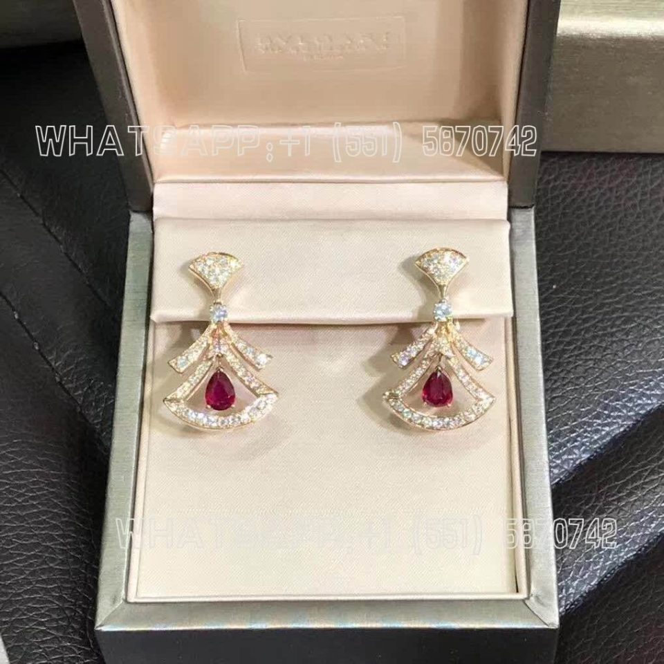 Custom Jewelry Bulgari Divas'' Dream Diamond Earring 18K Rose Gold 356954