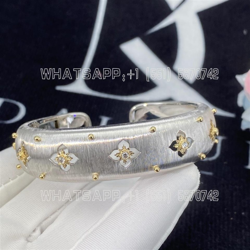 Custom Jewelry Buccellati Macri Giglio Bracelet in White Gold