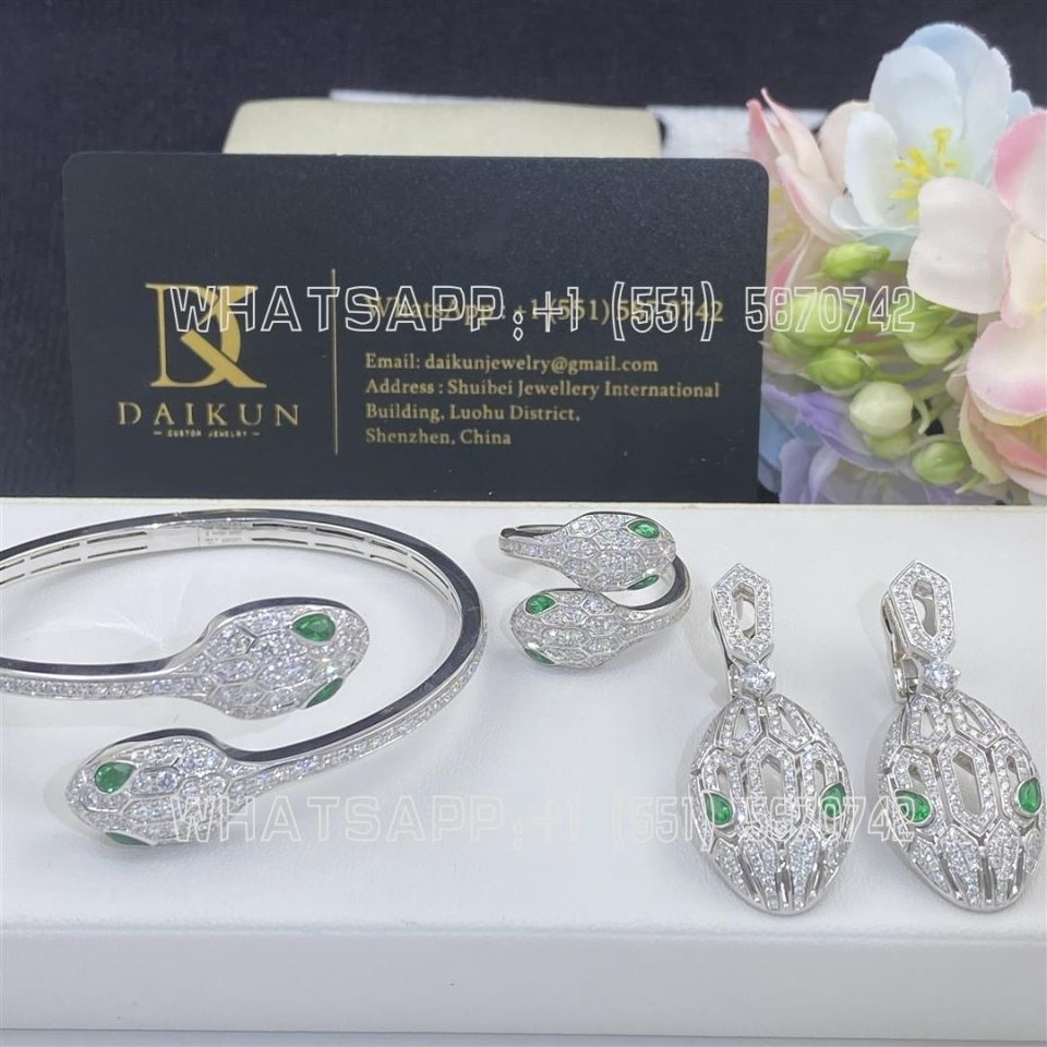 Custom Jewelry Bulgari Serpenti Seduttori 18 kt white gold double head ring 358097