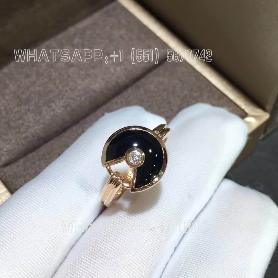 Custom Jewelry Cartier Amulette De Cartier Ring 18K Rose Gold B4214800