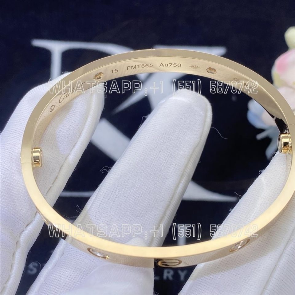 Custom Jewelry Cartier Love Bracelet 4 Diamonds Yellow Gold and Diamonds B6070017