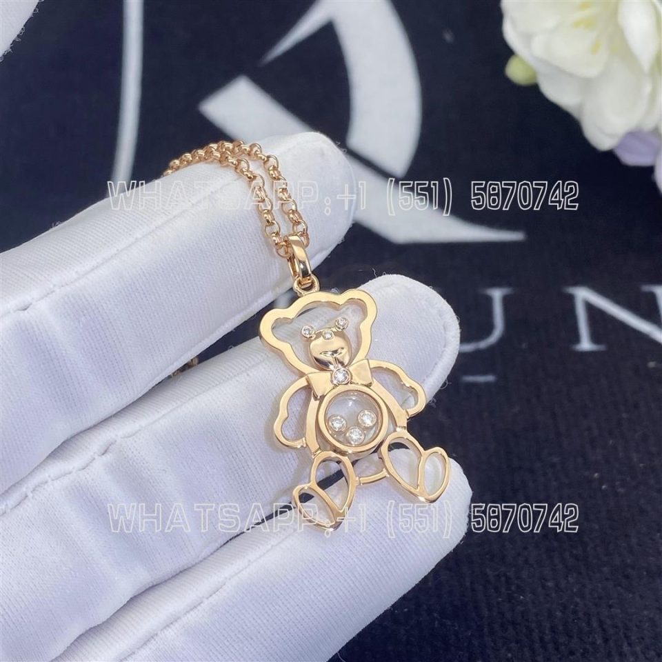 Custom Jewelry Chopard Happy Diamonds Rose Gold Bear Pendant 797418-5001