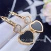 Custom Jewelry Chopard Happy Hearts Earrings, Ethical Rose Gold, Diamonds and Onyx 837482-5210